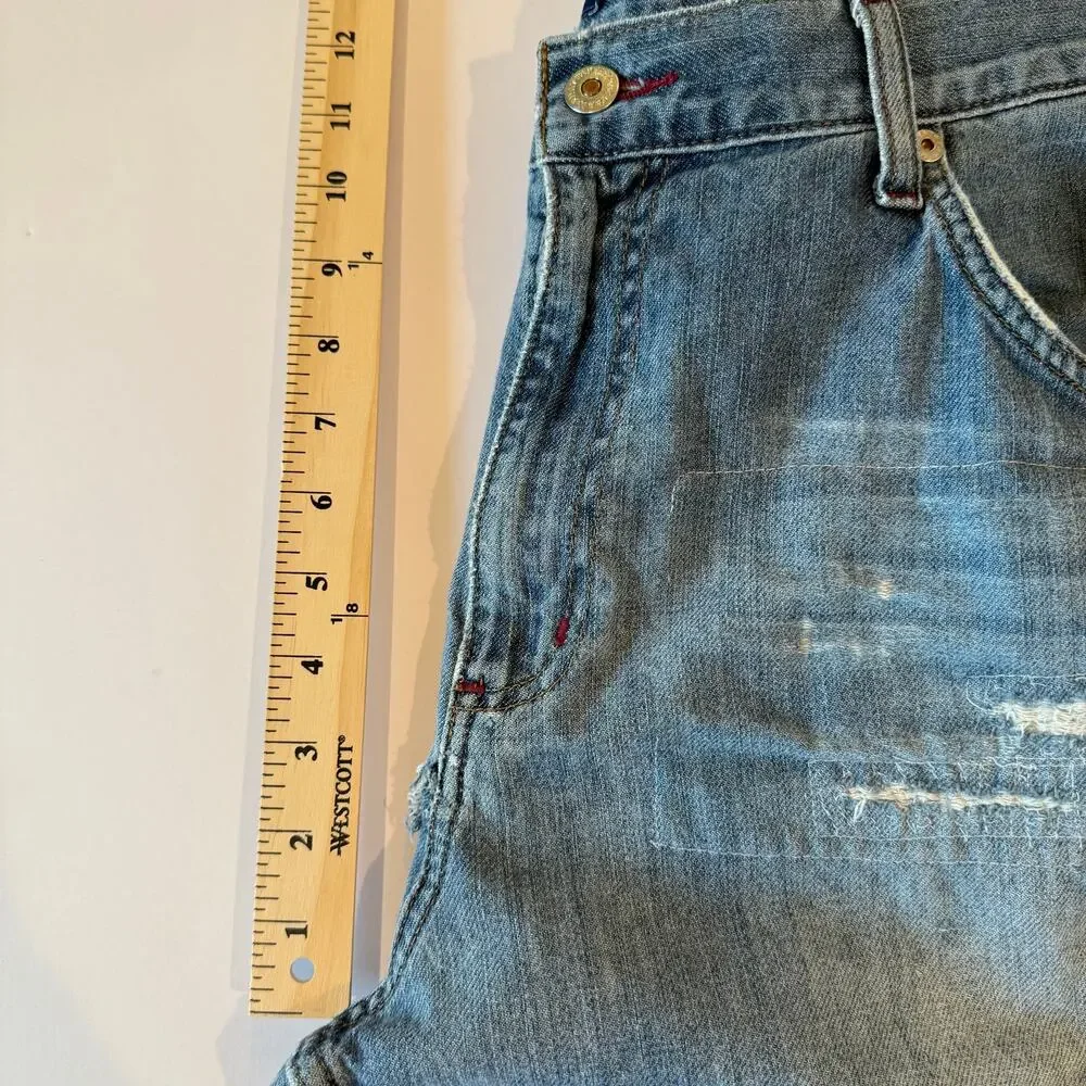 Vintage Phat Farm Distressed Jeans 34x34 Light Wash Straight Leg Y2K Streetwear